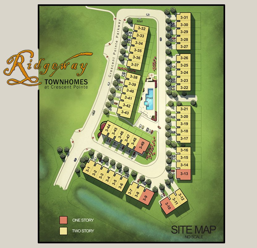 Ridgeway Townehomes Sitemap, College Station, Tx.